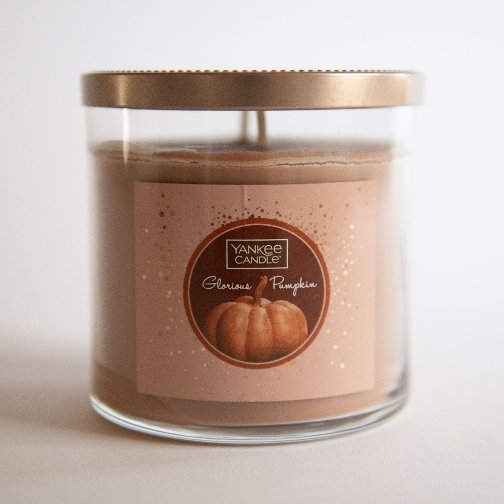Yankee Candle Glorious Pumpkin 2 Wick Container/Jar with Lid NWOT